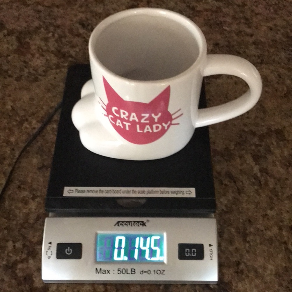 Big Mouth Crazy Cat Lady Cat Paw Coffee Tea Ceramic Mug White Pink 20oz Drink - Picture 11 of 11